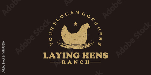 vintage laying hens logo,ranch logo reference photo