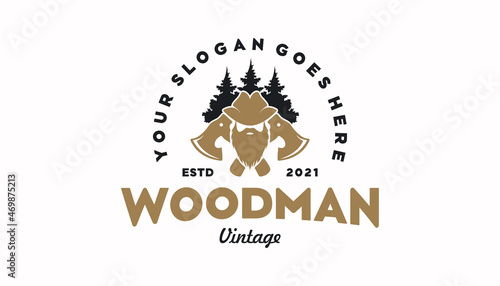 vintage logo, timberland,woodman,lumberjack, and other, reference logo for your work