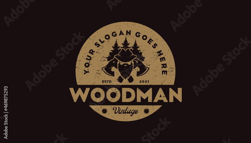 vintage logo, timberland,woodman,lumberjack, and other, reference logo for your work