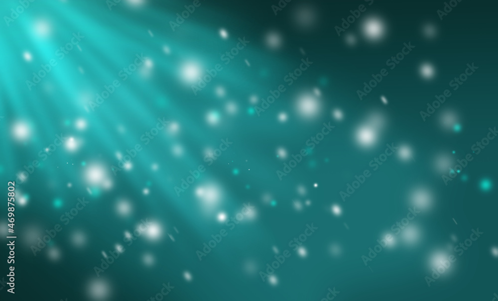 Naklejka premium Blurred abstract underwater sunlight rays background.