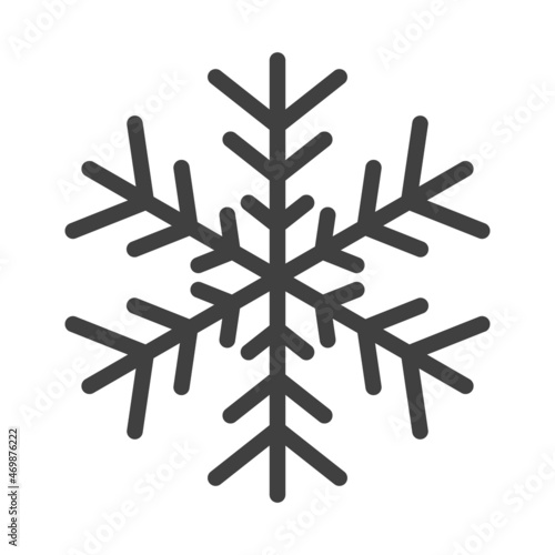 Gray snowflake symbol isolated on white background