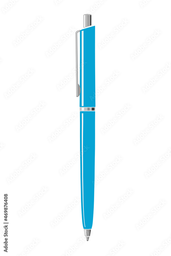 Blue pen isolated on white background Blue pen isolated on white background