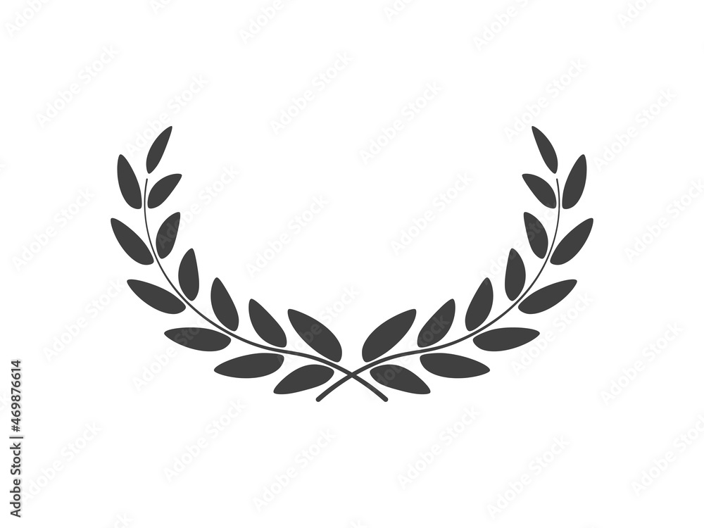 Wide laurel wreath placed on white background. Wide laurel wreath placed on white background.