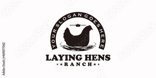 vintage laying hens logo,ranch logo reference