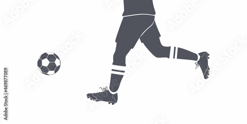 Football. Soccer. SVG.Silhouette. Footballers kick the ball. Mans or girls playing soccer. Football game. Active lifestyle and leisure.Sport training.Outdoor activity.Flat vector illustration.Isolated