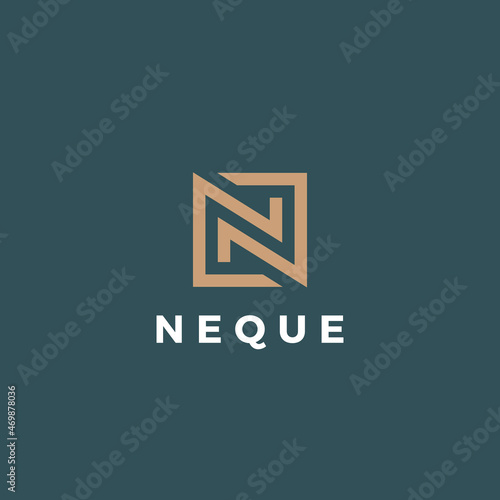 Geometric letter N logo template. Vector icon. photo