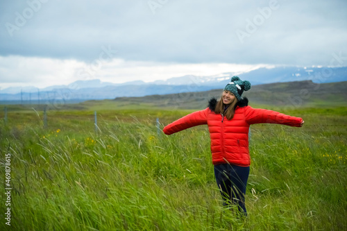 Summer time of Asian woman enjoy trip in Iceland  © Lab_Photo