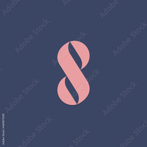 Letter S or number 8 logo template. Modern elegant logotype. 