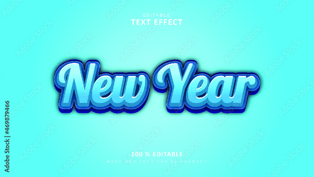 Editable Text Effect. 3D Text Effect Template. New Year Style Editable Text Effect. 3D Text Effect Template. New Year Style