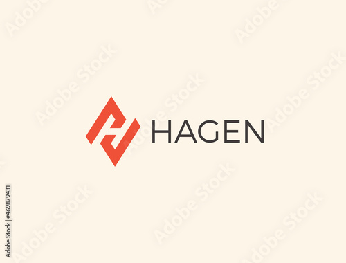 Letter H logo template. Unique modern creative logotype. Vector icon.