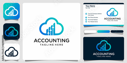 Cloud finance logo vector icon illustration design