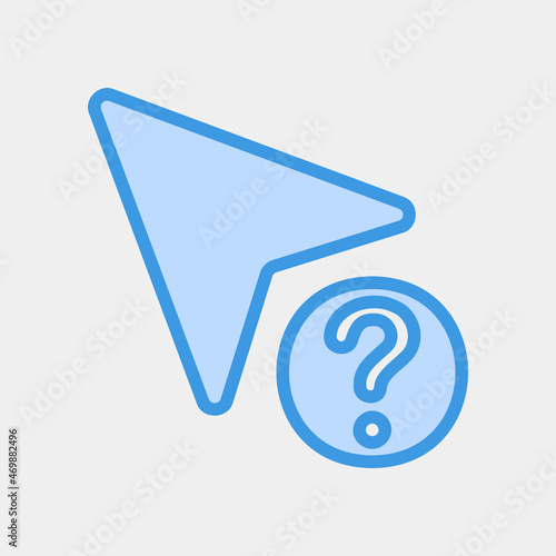 Question cursor icon vector illustration in blue style, use for website mobile app presentation