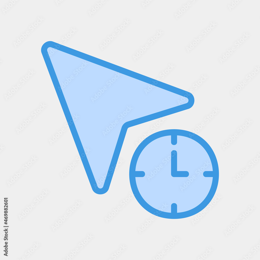 Wait cursor icon vector illustration in blue style, use for website mobile app presentation Wait cursor icon vector illustration in blue style, use for website mobile app presentation