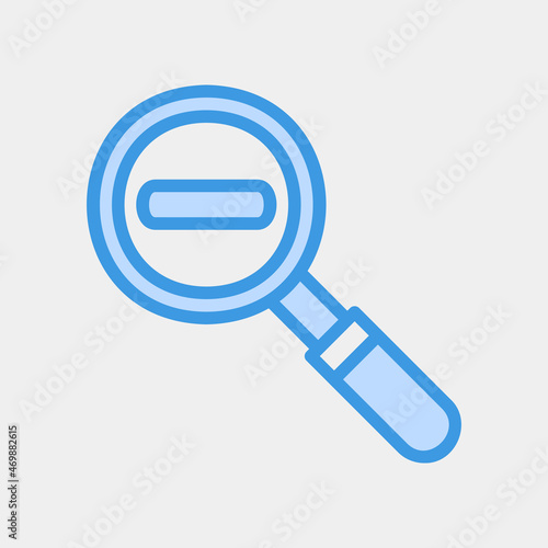 Zoom out cursor icon vector illustration in blue style, use for website mobile app presentation
