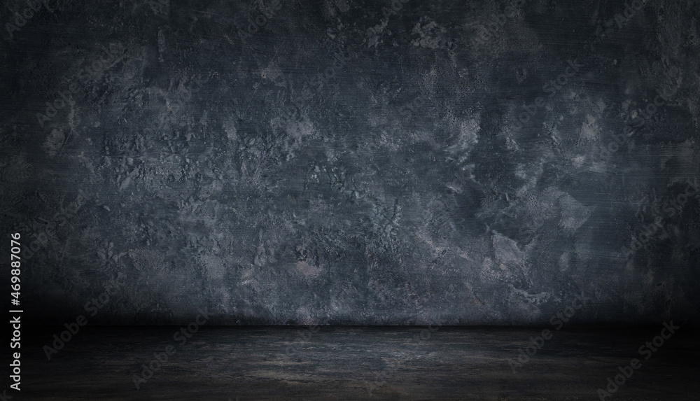 Black room rough concrete wall texture. textured cement-plaster surface. Dark grunge room background. Black room rough concrete wall texture. textured cement-plaster surface. Dark grunge room background.