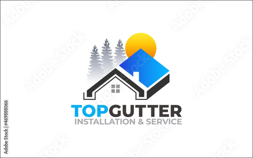 Illustration graphic vector of gutter installation and repair service logo design template-05