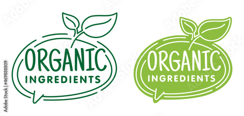 Organic Ingredients stamp in bubble badge