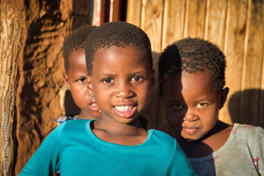 portrait of three African kids portrait of three African kids