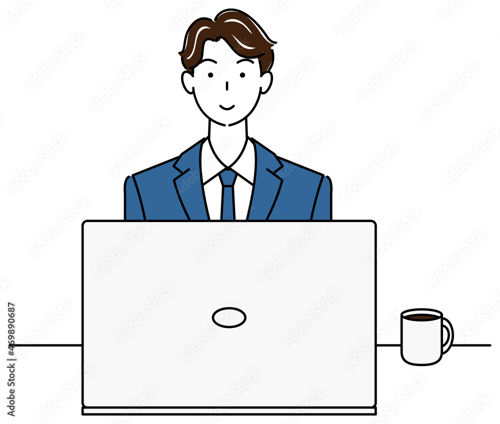 笑顔でパソコンの前に座っているスーツ姿の可愛い男性 イラスト ベクター
Cute man in suit sitting in front of computer with smile Vector illustration 笑顔でパソコンの前に座っているスーツ姿の可愛い男性 イラスト ベクター
Cute man in suit sitting in front of computer with smile Vector illustration