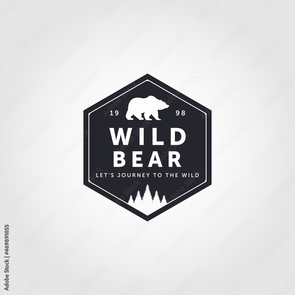 bear emblem badge logo design