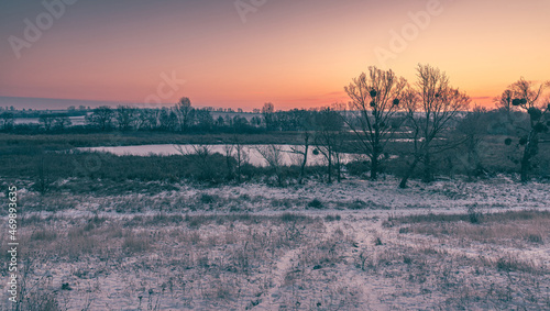 Winter sunrise on river © ghostdom