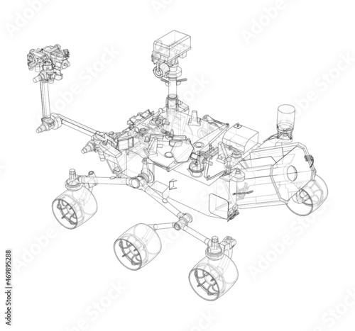 Mars Rover. Vector rendering of 3d