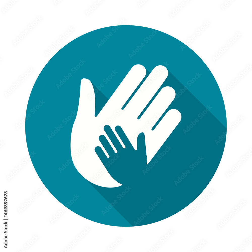 Charity icon with long shadow for graphic and web design. Charity icon with long shadow for graphic and web design.
