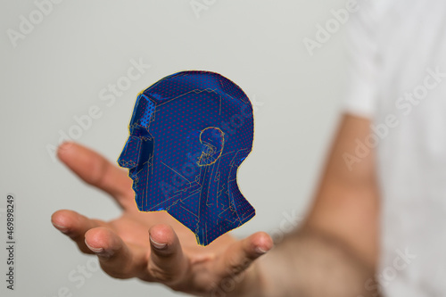 Human head cyber mind digit...