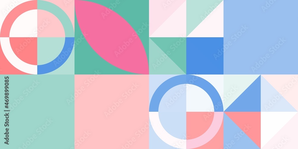 Obraz premium Minimal simple mosaic geometric colorful artistic background wallpaper design pattern