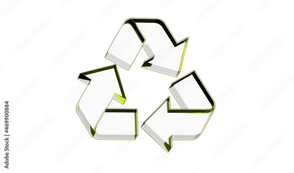 volumetric green recycling sign 3d volumetric green recycling sign 3d