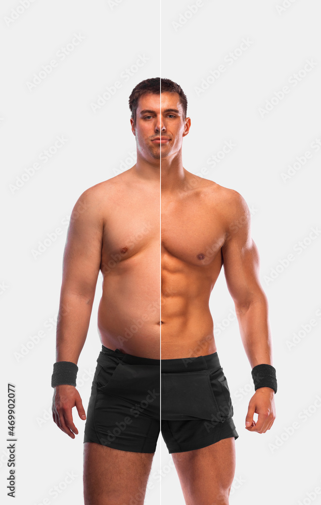 Awesome Before and After Weight Loss fitness Transformation. The man was fat but became fit. Fat to athlete. Awesome Before and After Weight Loss fitness Transformation. The man was fat but became fit. Fat to athlete.