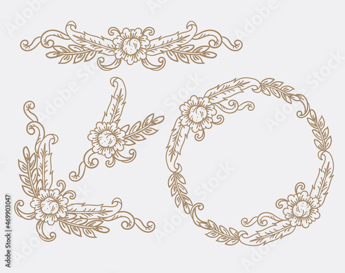 Beautiful traditional gold delicate Thai ornament vector 