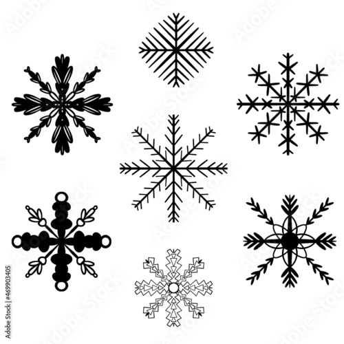 Christmas Mandala. Snowflake Mandala. Round Element For Coloring Book. Black Lines on White Background. Vector.