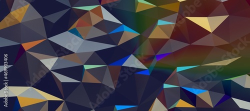 Color Blend Rainbow Trendy Low Poly BG Design