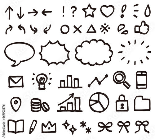 手描き風ベクターアイコンセット