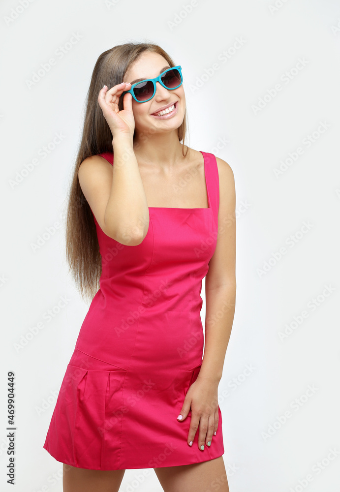 Winner.Portrait of laughing girl gesturing. Winner.Portrait of laughing girl gesturing.