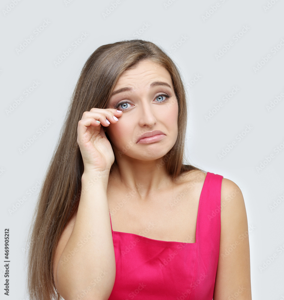 Portrait of worried young woman,crying girl Portrait of worried young woman,crying girl