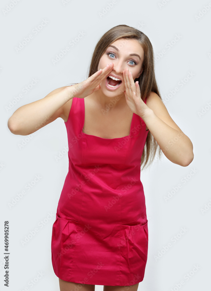 Portrait of beautiful girl screaming at the camera Portrait of beautiful girl screaming at the camera