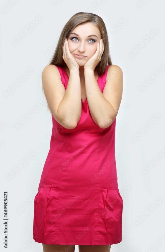 Portrait of confused young woman complaining Portrait of confused young woman complaining