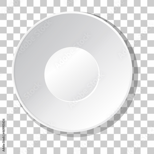 White plain plate on transparent background