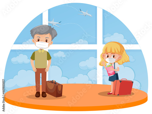 People wears mask and travel during covid-19 pamdemic