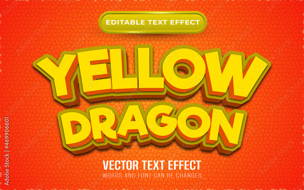 Yellow Dragon editable text effect