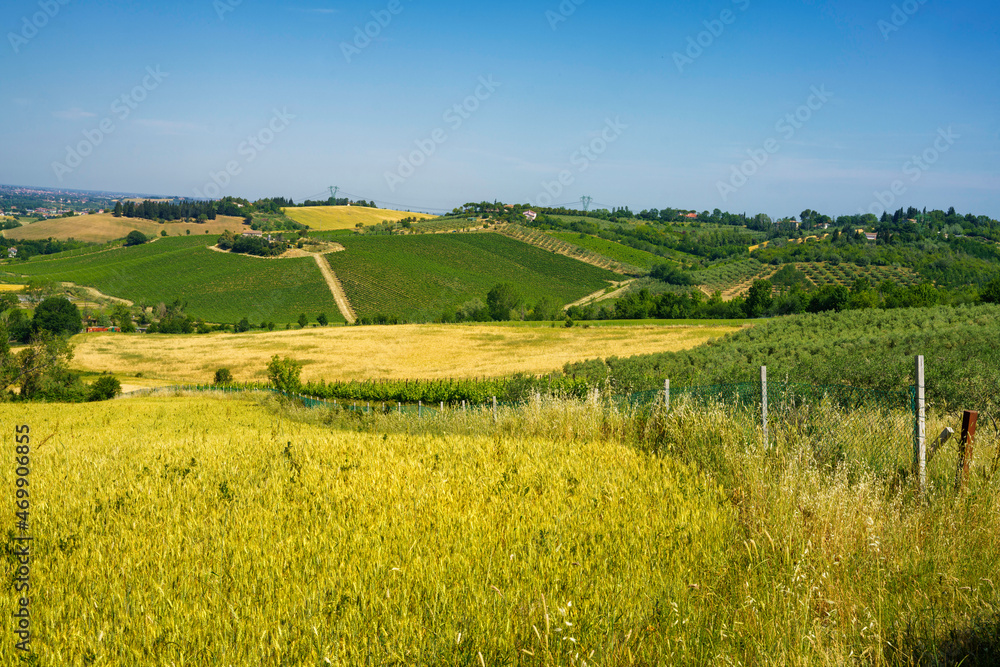 Rural landscape near Rimini and Verucchio, Emilia-Romagna
