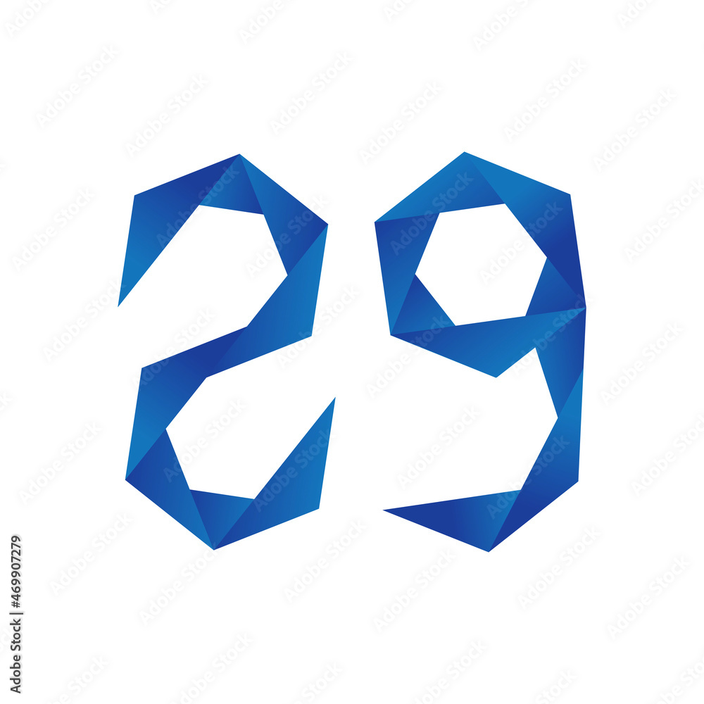 Number 29 logo with gemetric pattern Number 29 logo with gemetric pattern