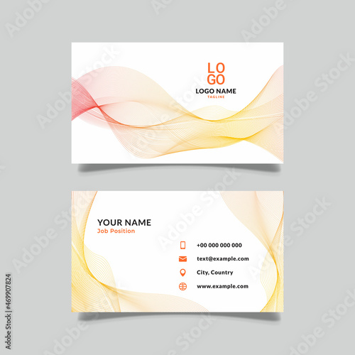 business card modern wavy concept, gradation style, vector design graphic