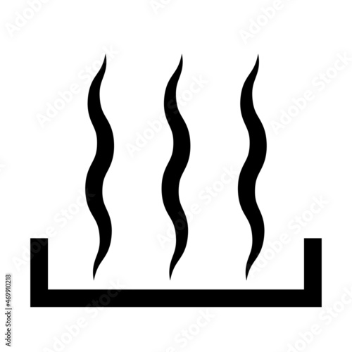 heat wave icon of warming up food, hot wave of fire, steam of boiling water on stove, smell of food on oven