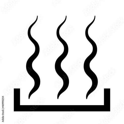 heat wave icon of warming up food, hot wave of fire, steam of boiling water on stove, smell of food on oven