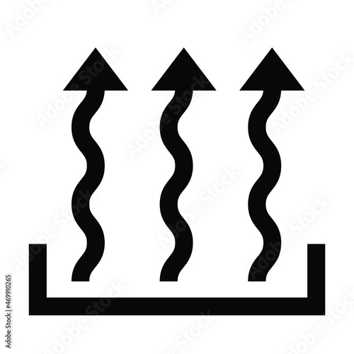 heat wave icon of warming up food, hot wave of fire, steam of boiling water on stove, smell of food on oven
