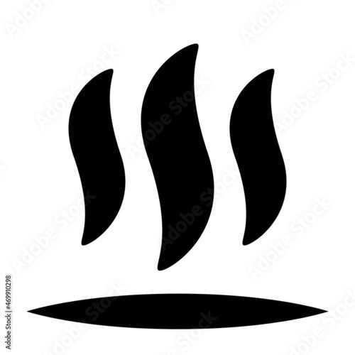 heat wave icon of warming up food, hot wave of fire, steam of boiling water on stove, smell of food on oven