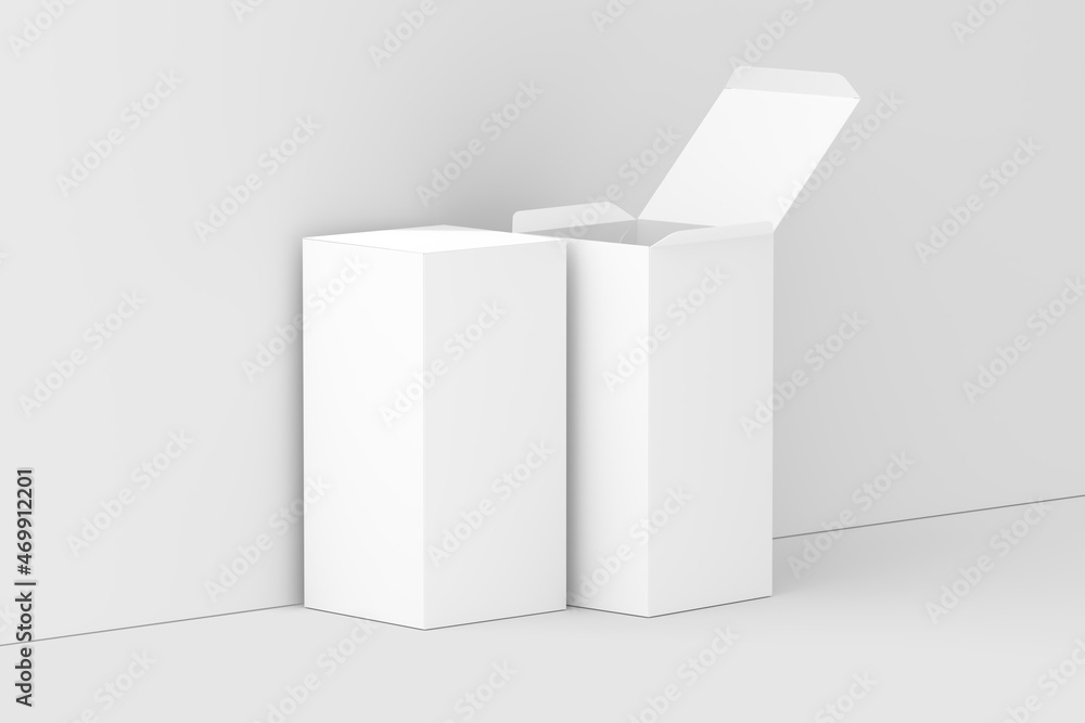 Rectangle Box White Blank Mockup